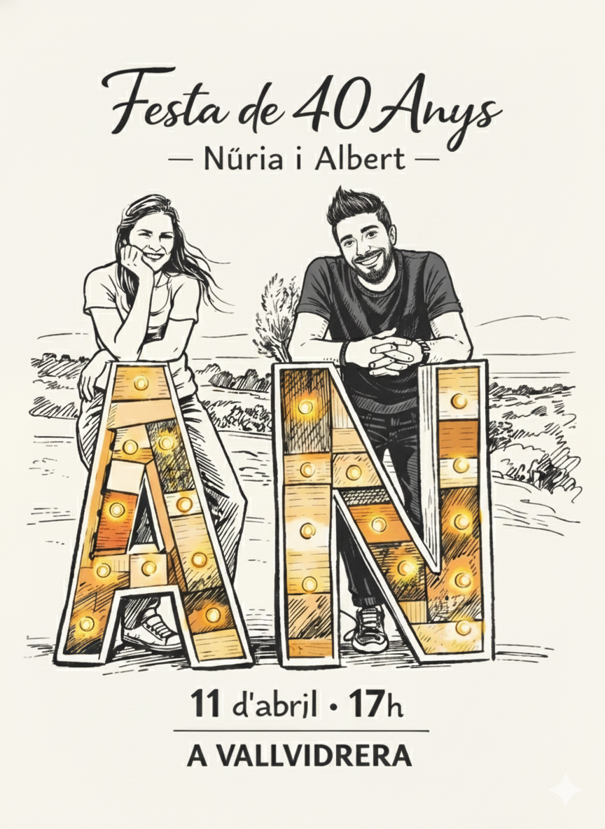Invitació Festa 40 Anys Núria i Albert
